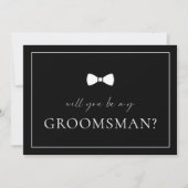 Black Groomsman Proposal Kaart (Voorkant)