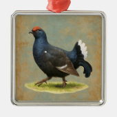Black Grouse design Christmas tree decoration Metalen Ornament (Voorkant)