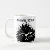 Black Grumpy Cat No Coffee No Talkie Funny Koffiemok (Links)