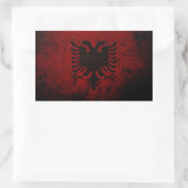 Black Grunge Albanië vlag Rechthoekige Sticker (Tas)