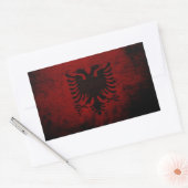Black Grunge Albanië vlag Rechthoekige Sticker (Envelop)
