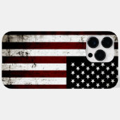 Black Grunge American Flag Case-Mate iPhone Case (Achterkant (horizontaal))