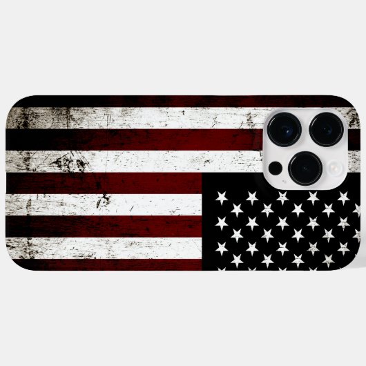Black Grunge American Flag Case-Mate iPhone Case (Achterkant (horizontaal))
