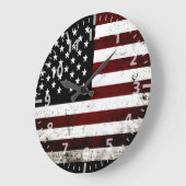 Black Grunge American Flag Grote Klok (Hoek)