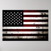 Black Grunge American Flag Poster (Voorkant)
