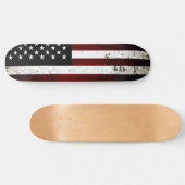 Black Grunge American Flag Skateboard (Horizontaal)