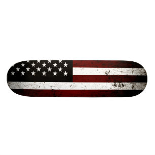 Black Grunge American Flag Skateboard