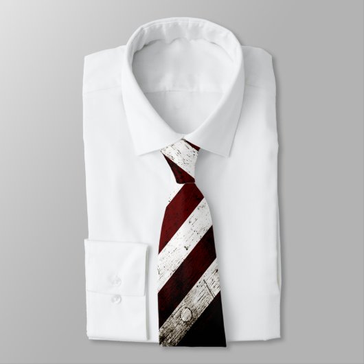 Black Grunge American Flag Stropdas (Gebonden)