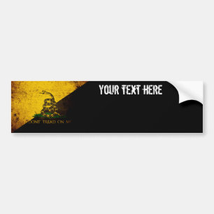 Black Grunge Anarcho Gadsden Flag Bumpersticker