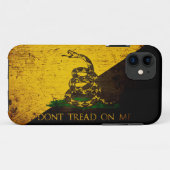 Black Grunge Anarcho Gadsden Flag Case-Mate iPhone Case (Achterkant (horizontaal))