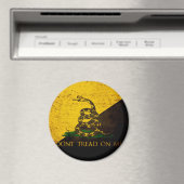 Black Grunge Anarcho Gadsden Flag Magneet (Insitu (Vaatwasser))