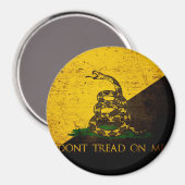 Black Grunge Anarcho Gadsden Flag Magneet (Voorkant / Achterkant)