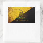 Black Grunge Anarcho Gadsden Flag Rechthoekige Sticker (Tas)