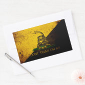Black Grunge Anarcho Gadsden Flag Rechthoekige Sticker (Envelop)