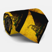 Black Grunge Anarcho Gadsden Flag Stropdas (Opgerold)
