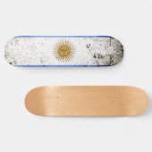 Black Grunge Argentina Flag Persoonlijk Skateboard (Horizontaal)
