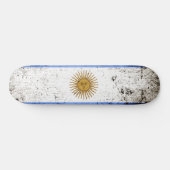 Black Grunge Argentina Flag Persoonlijk Skateboard (Horizontaal)