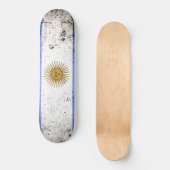 Black Grunge Argentina Flag Persoonlijk Skateboard (Voorkant)