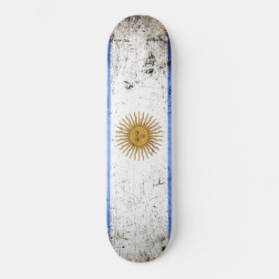 Black Grunge Argentina Flag Persoonlijk Skateboard