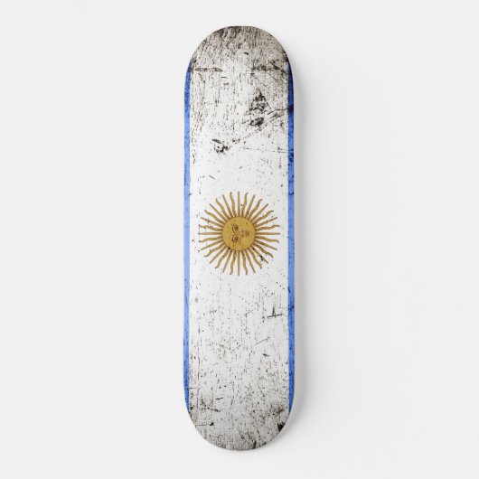 Black Grunge Argentina Flag Persoonlijk Skateboard (Voorkant)