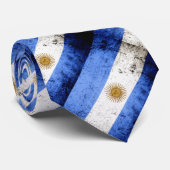 Black Grunge Argentina Flag Stropdas (Opgerold)