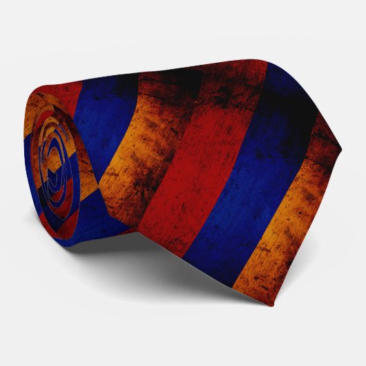 Black Grunge Armenia Flag Stropdas (Opgerold)