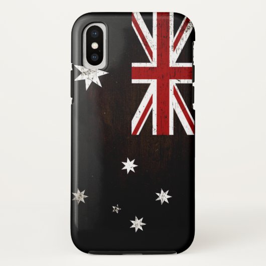 Black Grunge Australia Flag 2 Case-Mate iPhone Case (Achterkant)