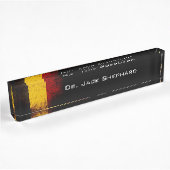 Black Grunge Belgium Flag Naambordje