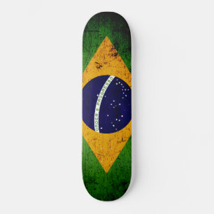 Black Grunge Braziliaanse vlag Persoonlijk Skateboard