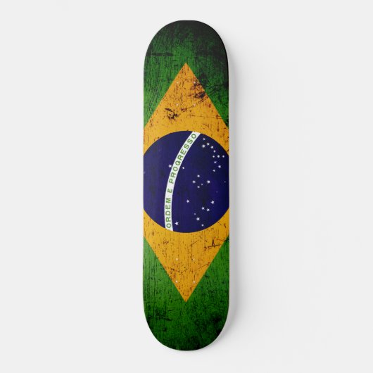 Black Grunge Braziliaanse vlag Persoonlijk Skateboard (Voorkant)