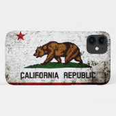 Black Grunge California State Flag Case-Mate iPhone Case (Achterkant (horizontaal))