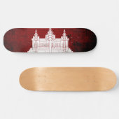 Black Grunge Cambodia Flag Skateboard (Horizontaal)