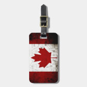 Black Grunge Canada Flag Bagagelabel (Voorkant verticaal)