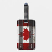 Black Grunge Canada Flag Bagagelabel (Achterkant verticaal)
