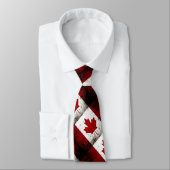 Black Grunge Canada Flag Stropdas (Gebonden)
