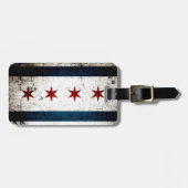 Black Grunge Chicago Flag Bagagelabel (Voorkant horizontaal)