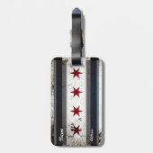 Black Grunge Chicago Flag Bagagelabel (Achterkant verticaal)