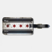 Black Grunge Chicago Flag Bagagelabel (Achterkant horizontaal)