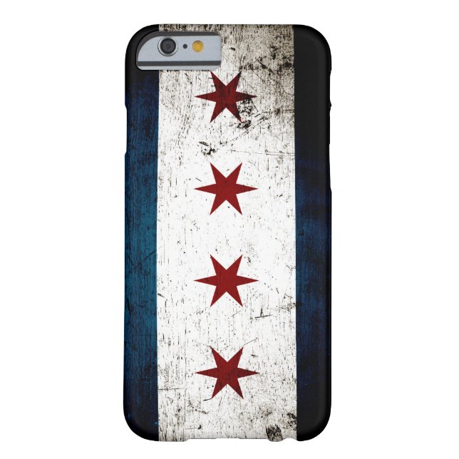 Black Grunge Chicago Flag Case-Mate iPhone Case (Achterkant)