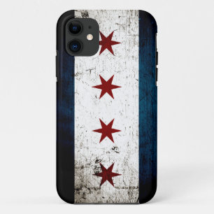 Black Grunge Chicago Flag Case-Mate iPhone Case