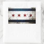Black Grunge Chicago Flag Rechthoekige Sticker (Tas)