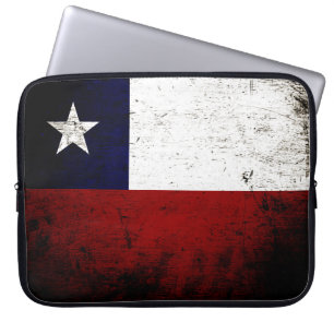 Black Grunge Chili vlag Laptop Sleeve