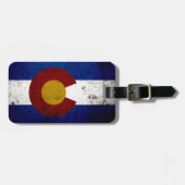 Black Grunge Colorado State Flag Bagagelabel (Voorkant horizontaal)