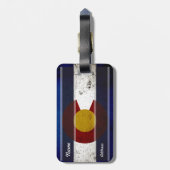 Black Grunge Colorado State Flag Bagagelabel (Achterkant verticaal)