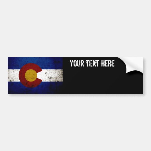 Black Grunge Colorado State Flag Bumpersticker (Voorkant)