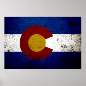 Black Grunge Colorado State Flag Poster (Voorkant)