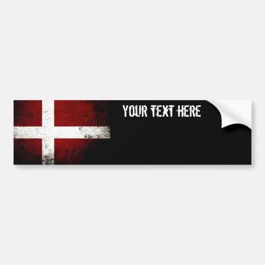 Black Grunge Denmark Flag Bumpersticker (Voorkant)
