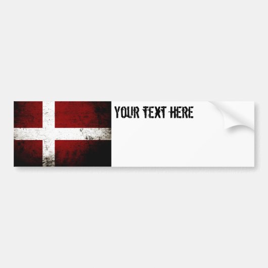 Black Grunge Denmark Flag Bumpersticker (Voorkant)