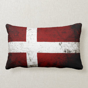 Black Grunge Denmark Flag Kussen