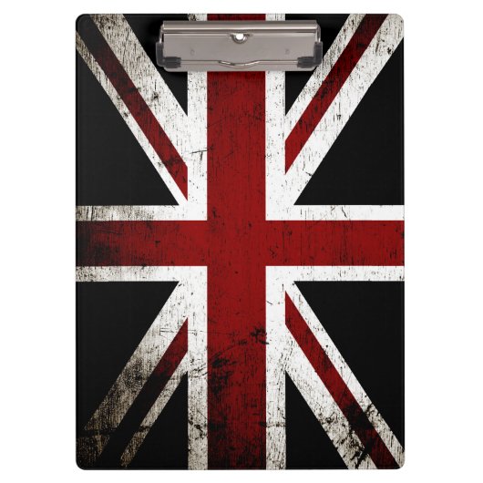 Black Grunge England Flag 3 Klembord (Voorkant)